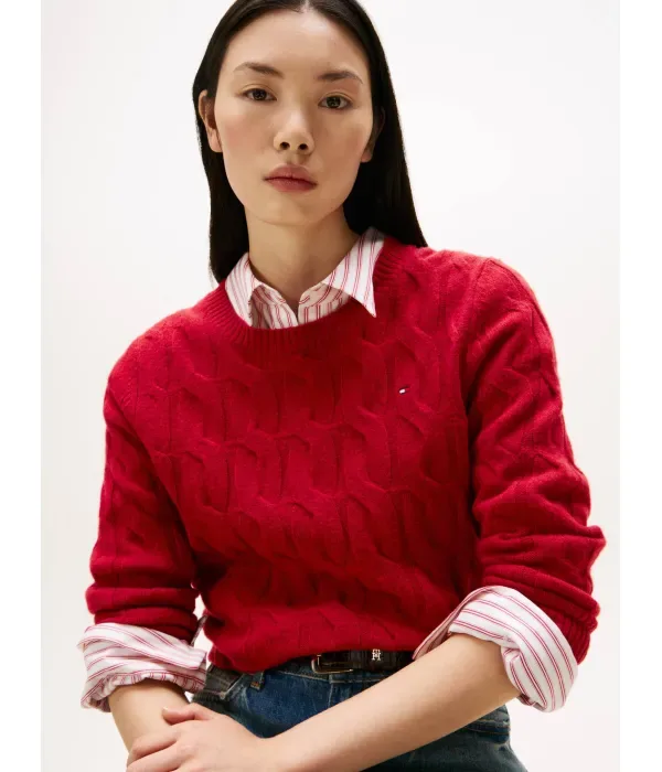 Шерстяной свитер regular fit Tommy Hilfiger, красный — фото 4