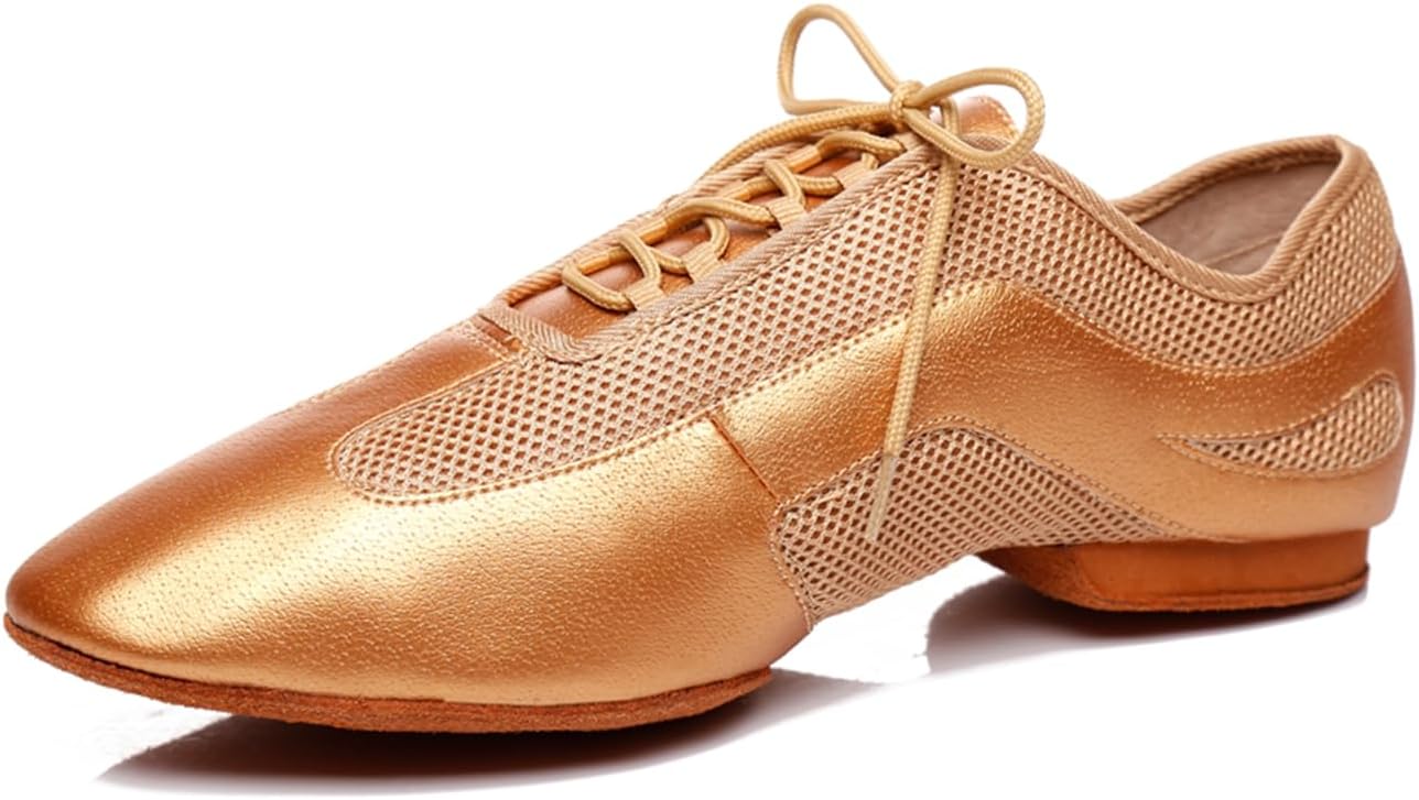 

Мужские бальные туфли для латинских танцев, сальсы, вальса, танго с невысоким стандартным каблуком Zhcrcfirm, золотой