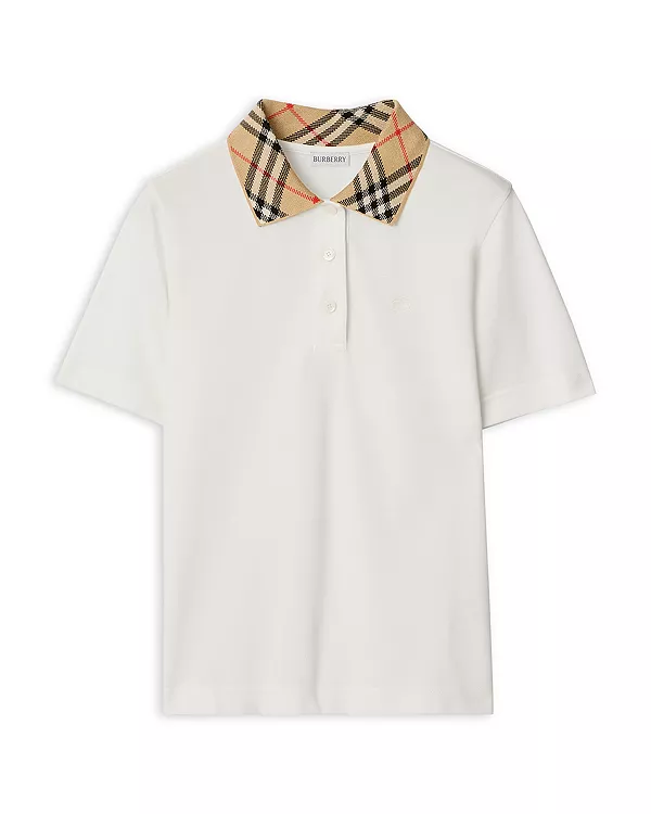 

Рубашка-Поло Imogen в клетку с воротником Burberry, белый