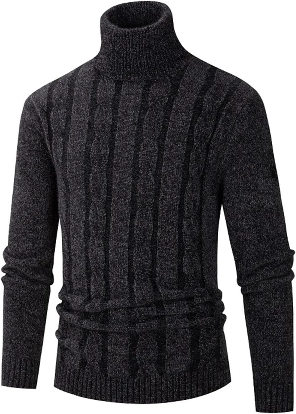 

Мужской свитер с воротником-гольф, крупная вязка, теплый Ctreela