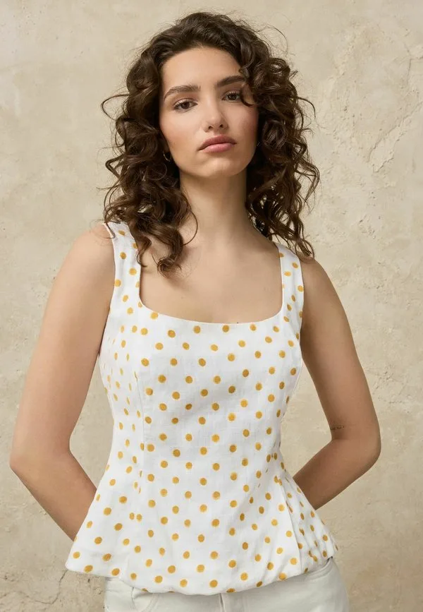 Блуза Next, Ecru Yellow Polka Dot