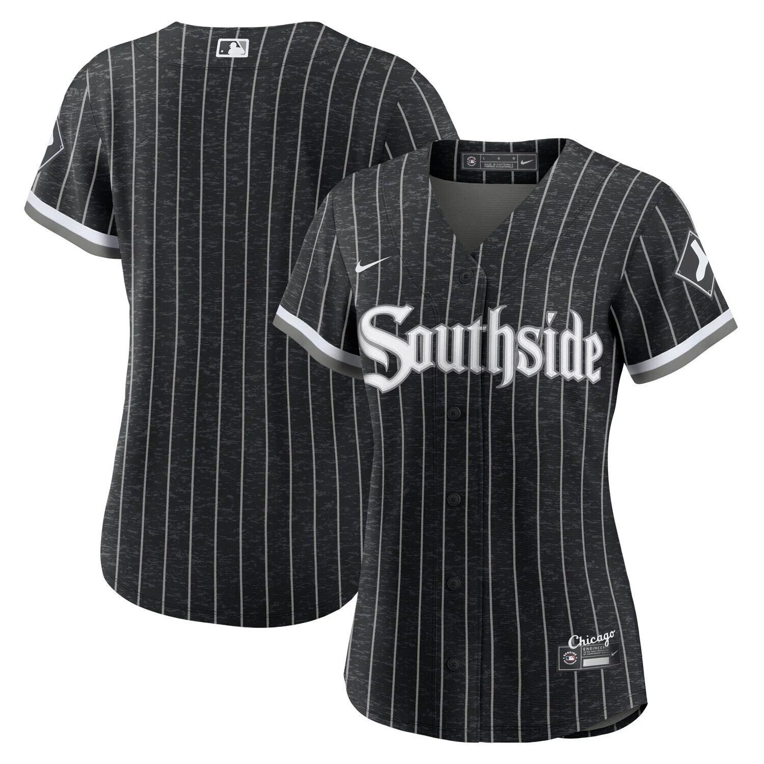 

Женское джерси Nike Chicago White Sox 2021 City Connect черного/антрацитового цвета Nike, Черный, Женское джерси Nike Chicago White Sox 2021 City Connect черного/антрацитового цвета Nike