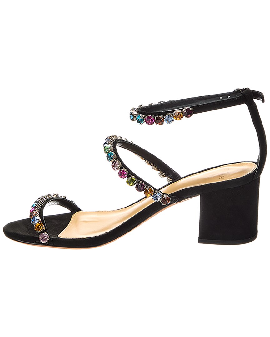 Александр Бирман Alexa Crystals 60 Замшевые сандалии Alexandre Birman, черный — фото 2