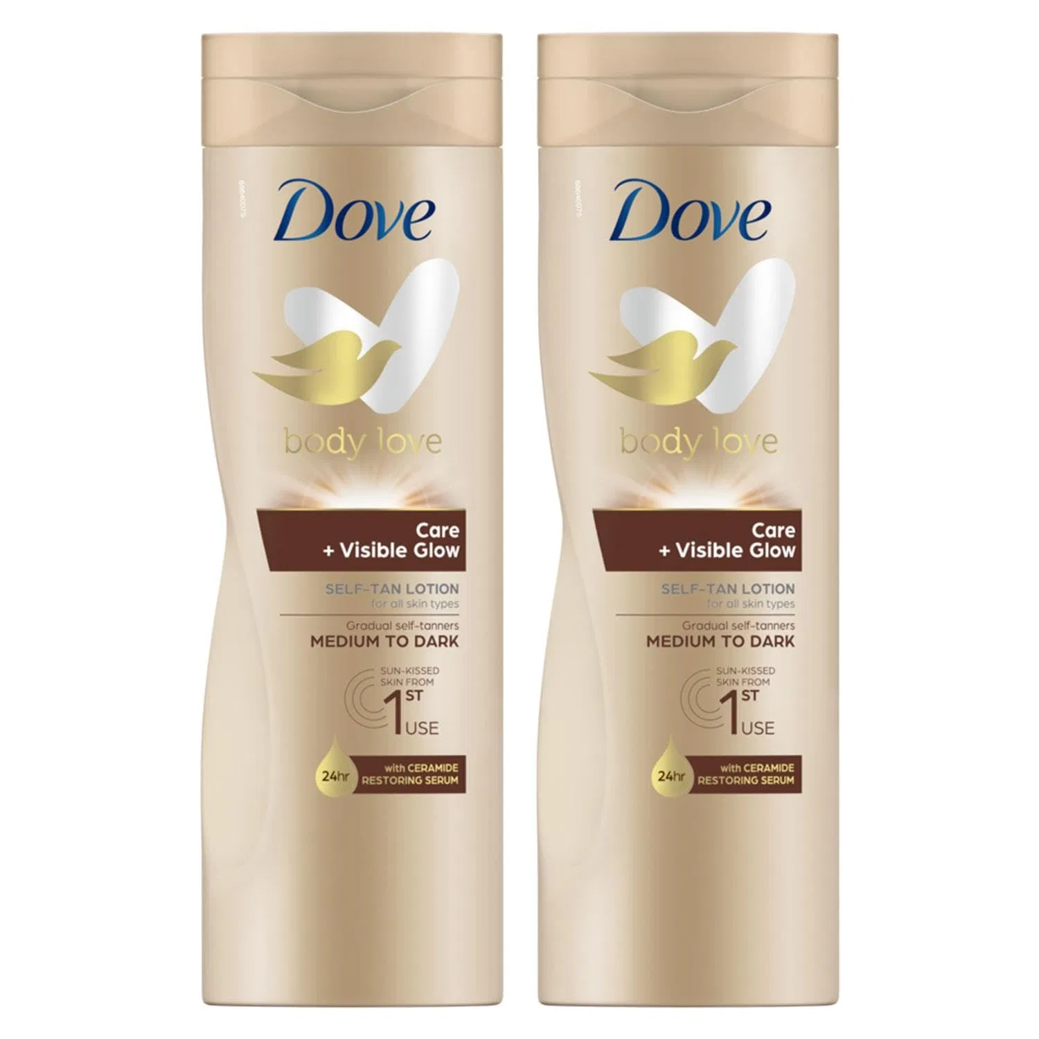 Лосьон для тела с эффектом автозагара Summer Luminous от Dove, средний/темный, 2 x 400 мл Dove