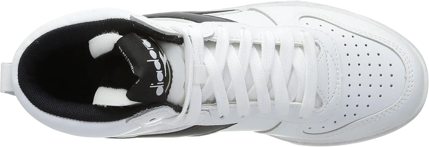 Гимнастические кроссовки Diadora Unisex Magic Basket Mid Icona, White-And-Black — фото 3