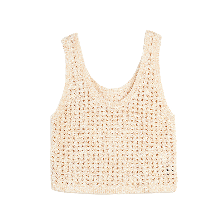 

ELLE Топ-майка женская бежево-желтая с круглым вырезом Moderate Others