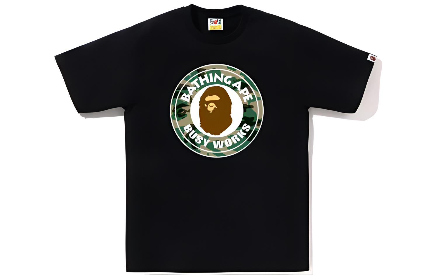 

Футболка Bape Abc Camo Busy Works A BATHING APE, Black BKX