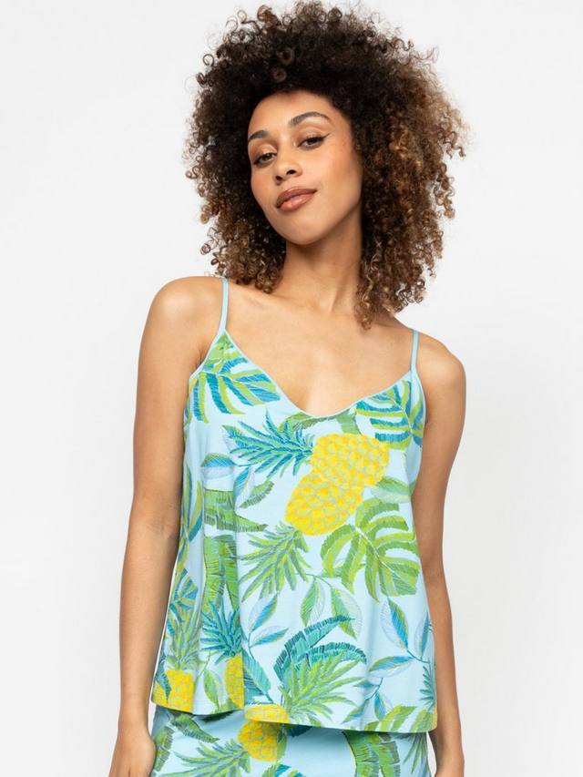 

Топ для пижамы Paige с принтом ананаса Cyberjammies, Light Blue