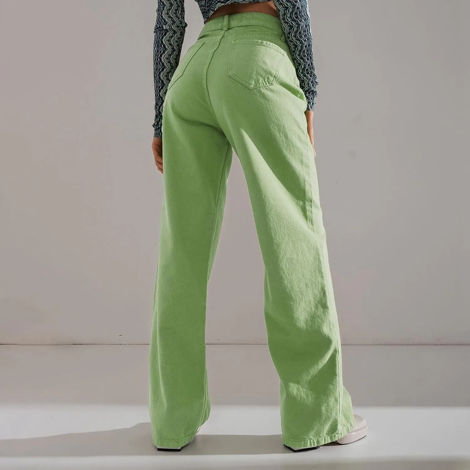 Джинсы женские Street Trendy цветные свободные Casual — фото 3