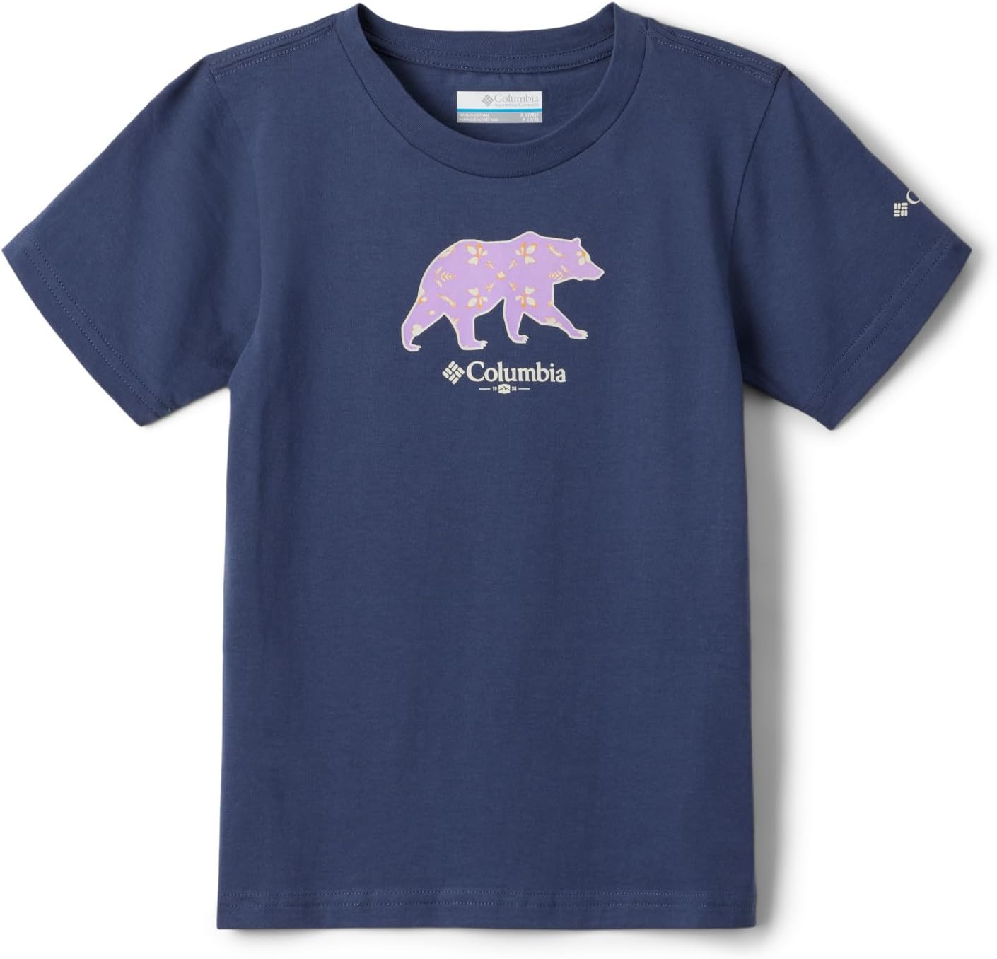 

Футболка Columbia Girls Bessie Butte с рисунком, Nocturnal/Bearly-Cyanofrond