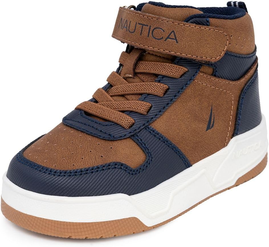 

Детские высокие кроссовки-ботинки Nautica для мальчиков и девочек, спортивная обувь в баскетбольном стиле для малышей и детей младшего возраста с удобным ремешком и амортизирующей подошвой, синий