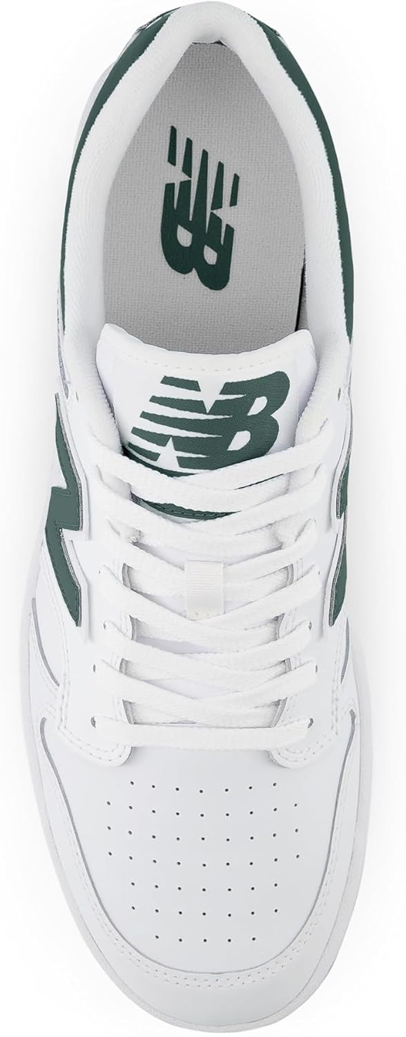 Мужские кроссовки New Balance 480 V1, White/Nightwatch Green/Light Aluminum — фото 2