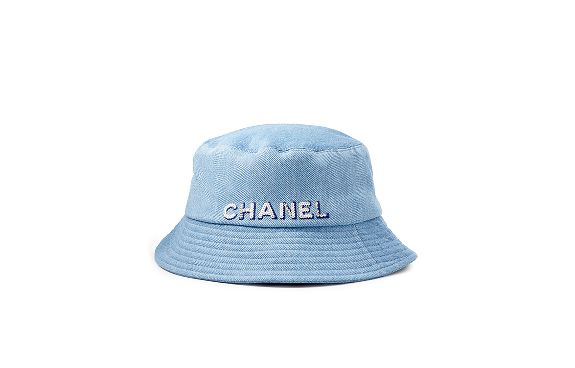 

CHANEL Женская хлопковая панама синего цвета