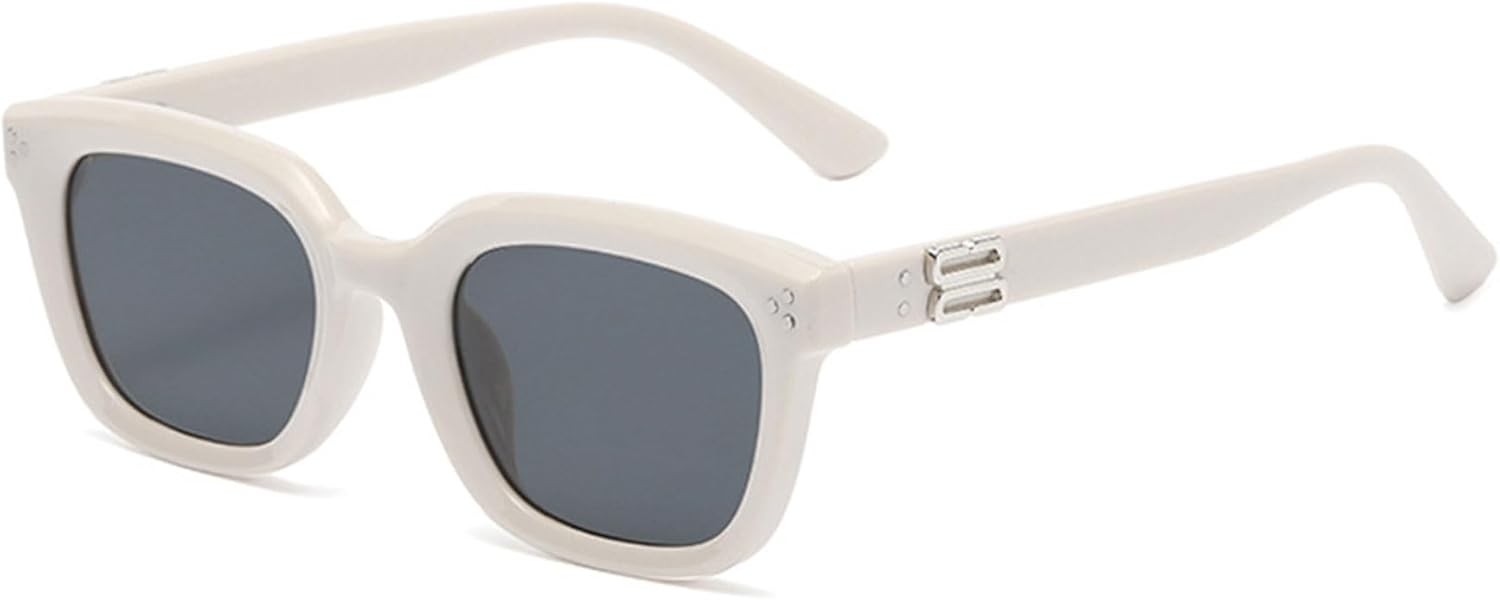 

Солнцезащитные очки «кошачий глаз» в винтажном стиле, без поляризации, прямоугольной формы, защита от УФ-излучения UV400, для женщин и мужчин ALKAHE, White Frame Grey Lens