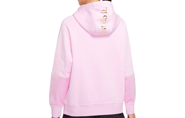 Толстовка (WMNS) AS W Nike Sportswear ICN CLSH HOODY FLC OS LT ARCTIC PINK — фото 2