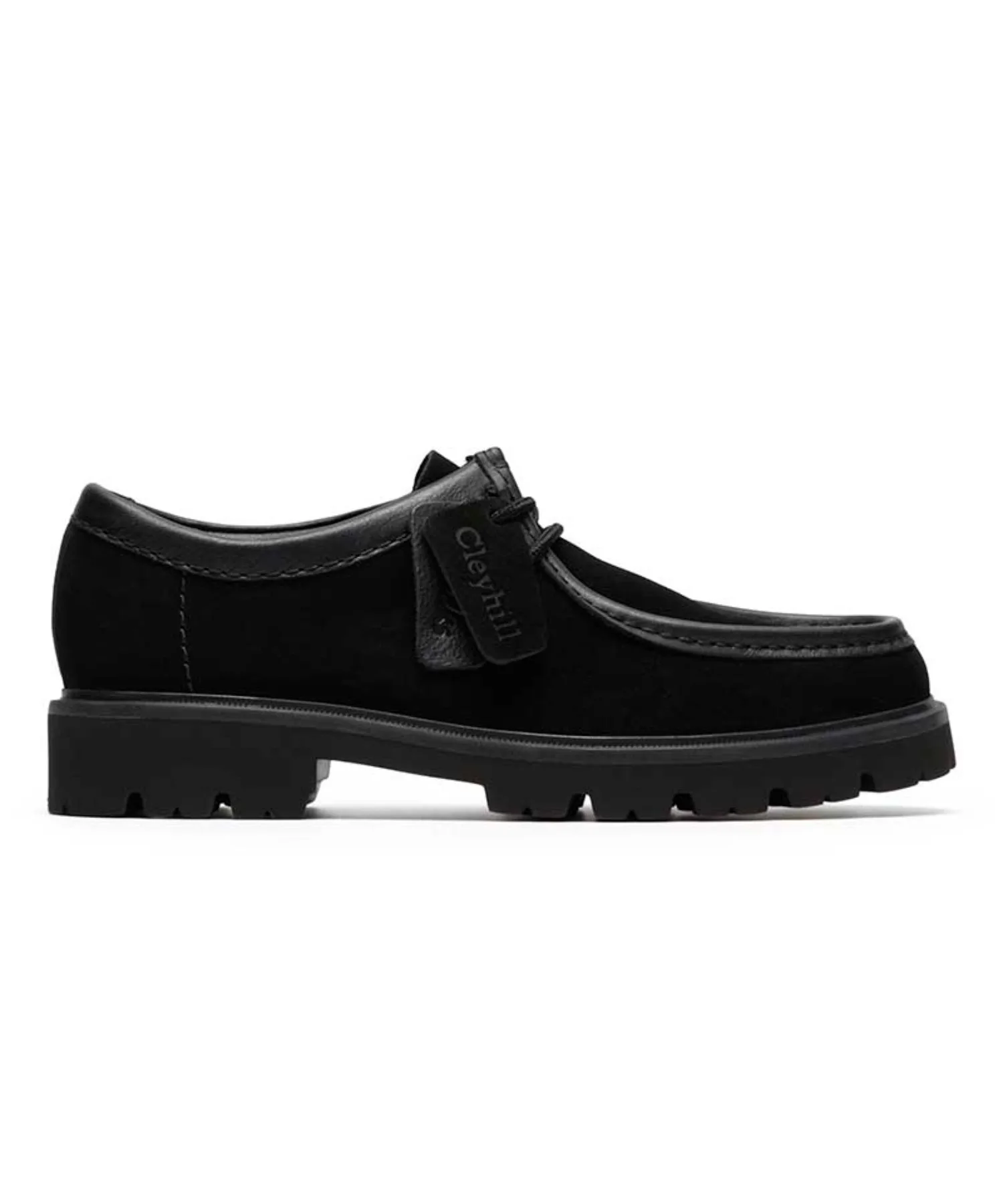 Мужские мокасины Clarks Cleyhill Seam из мягкой замши чёрные