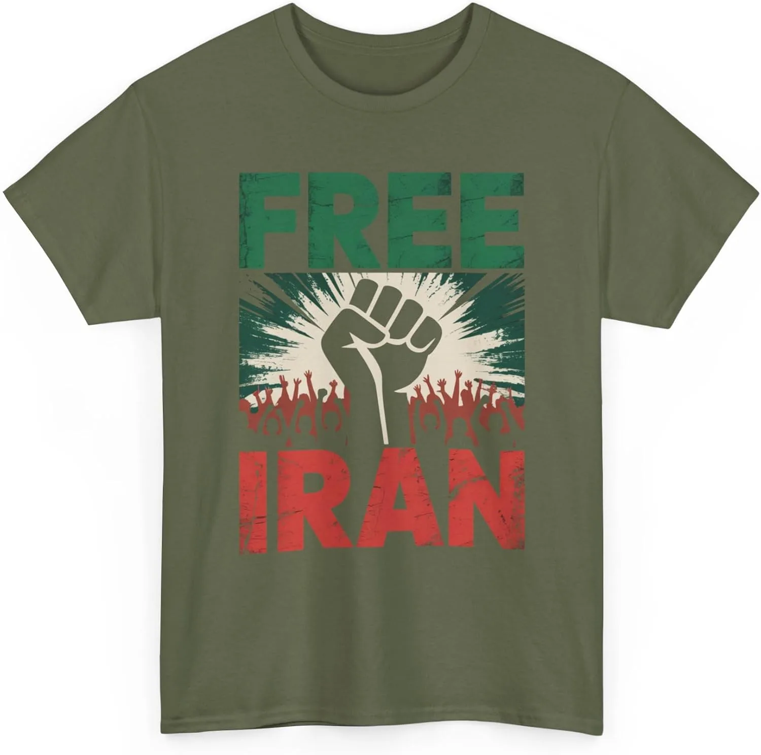 Футболка Freedom, футболка с принтом Persian Solidarity, унисекс из плотного хлопка GENERIC, темно-зеленый