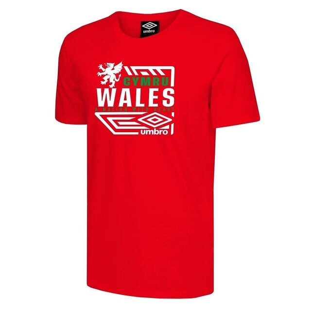 

Мужская красная футболка Wales Diamond Dragon Umbro, красный
