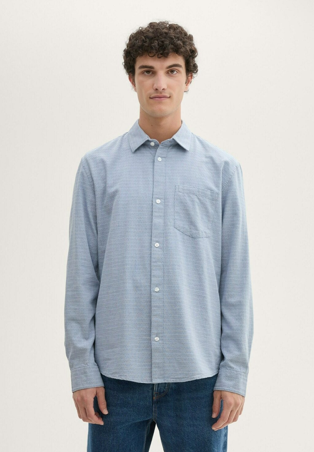 

Рубашка GEMUSTERTES TOM TAILOR DENIM, светло-голубой