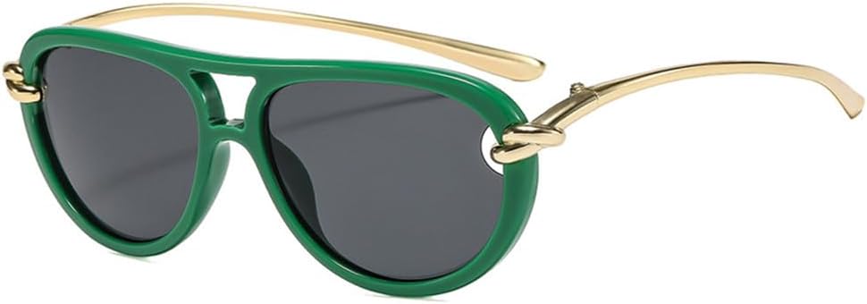 

Женские солнцезащитные очки с двойной перемычкой, овальной формы, защита от ультрафиолета UV400, мужские очки для занятий спортом на открытом воздухе, бега и езды generic, Green Grey