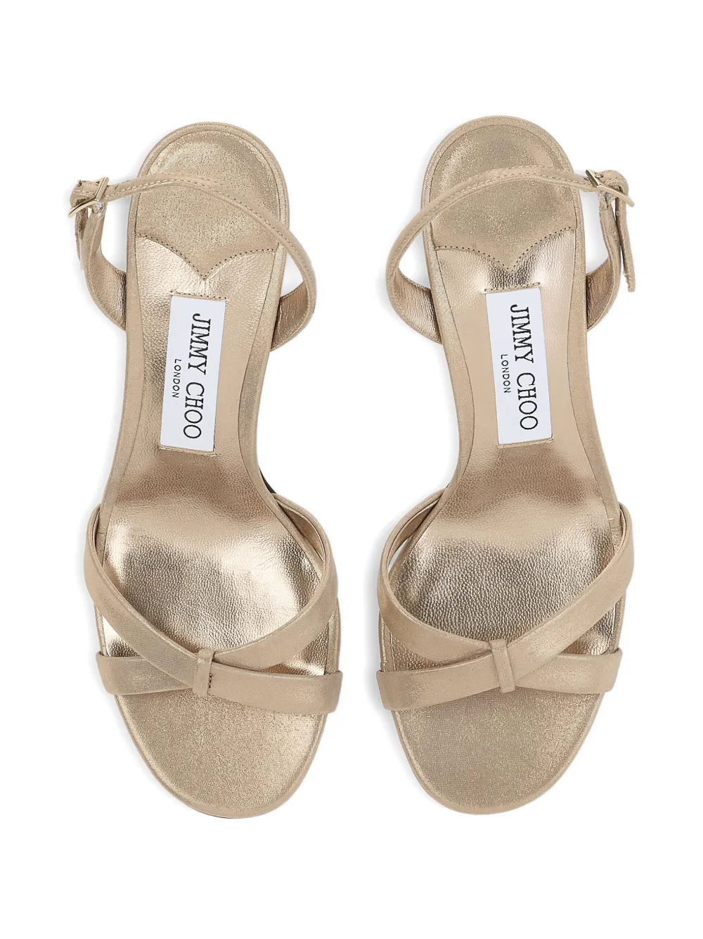 Босоножки Elsy 70 с ремешком на пятке JIMMY CHOO, золотой — фото 4
