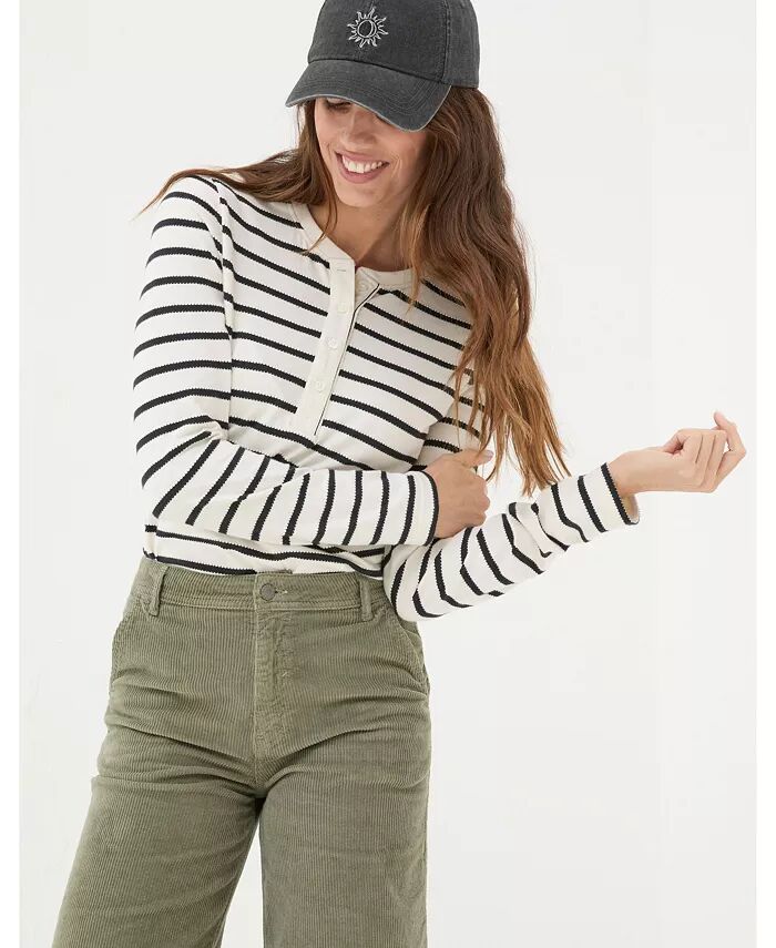 

Женский топ Hettie Stripe Henley FatFace, слоновая кость/кремовый