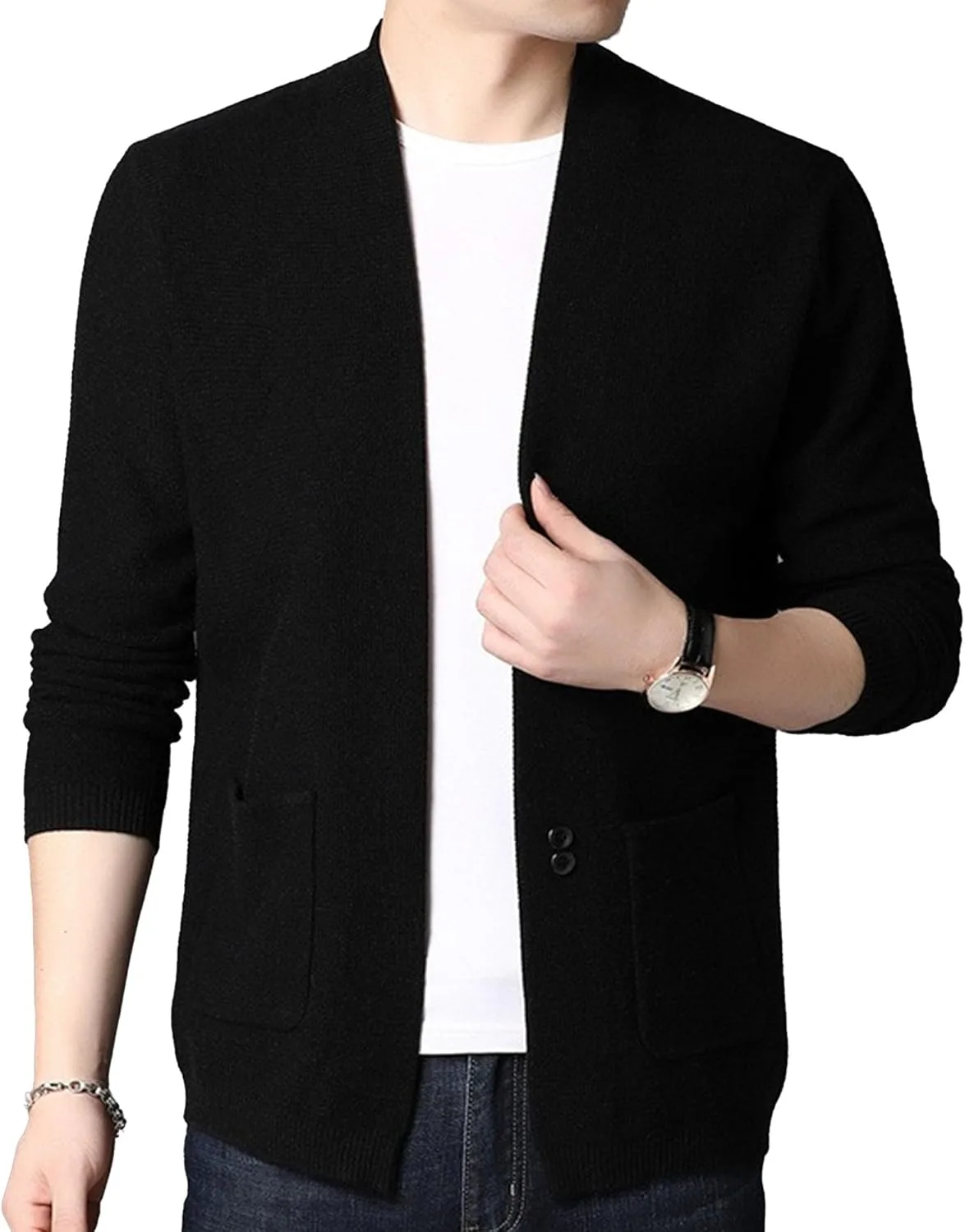 

Мужской кардиган с шальным воротником Slim Fit