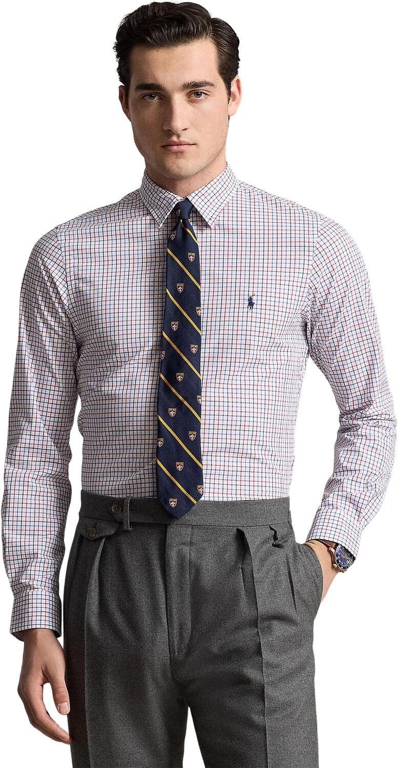

Рубашка Polo Ralph Lauren Classic Fit Plaid Stretch Poplin Shirt, цвет Blue/Red Multi