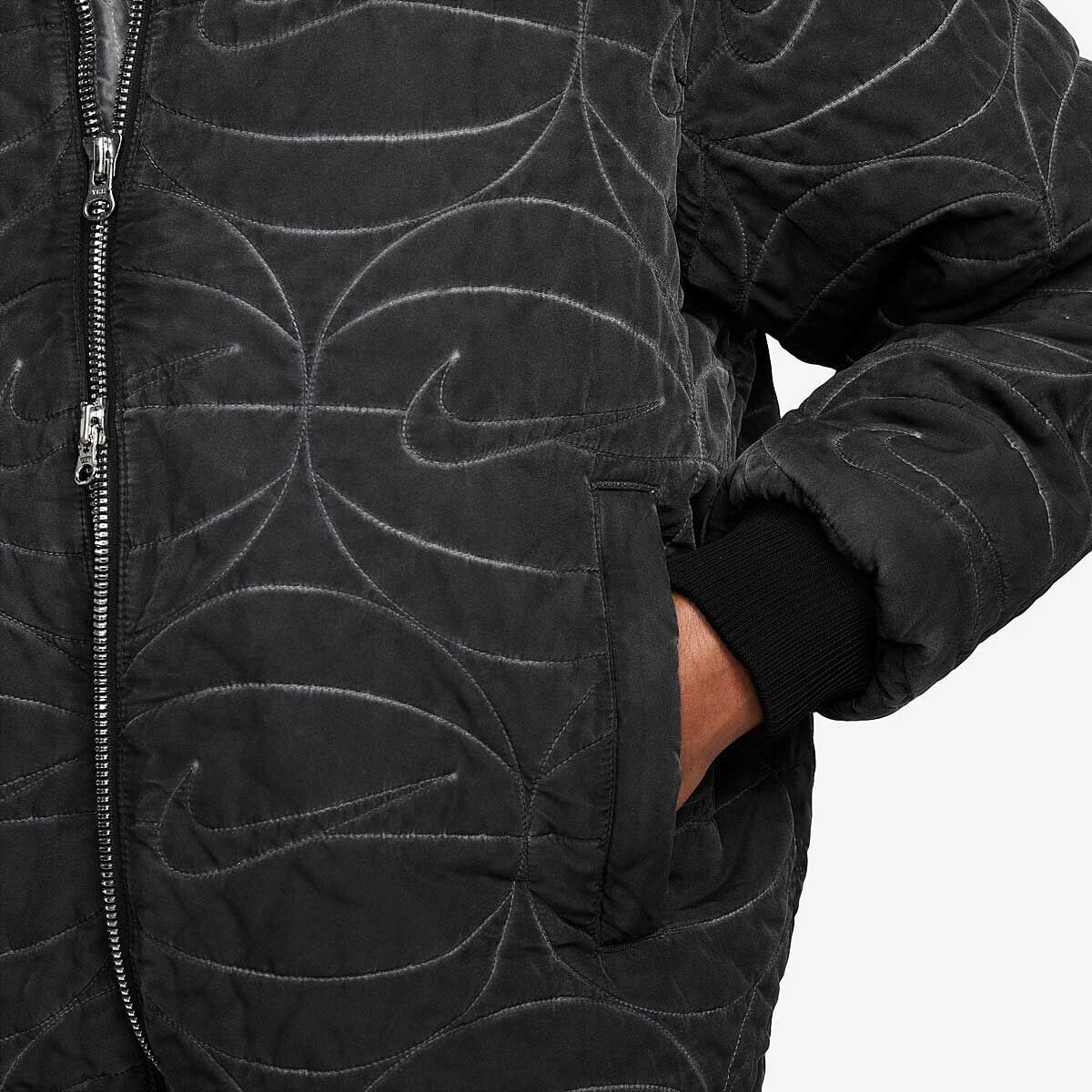 Куртка Full-Zip Basketball Woven Jacket Nike, цвет Schwarz/Weiß — фото 3