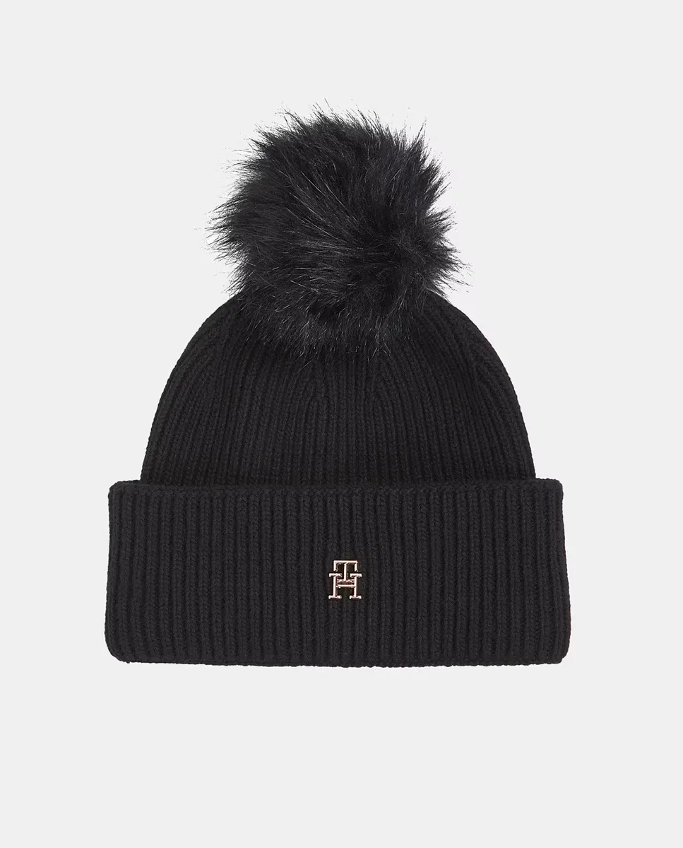 

Женская шапка с помпоном Tommy Hilfiger, черный