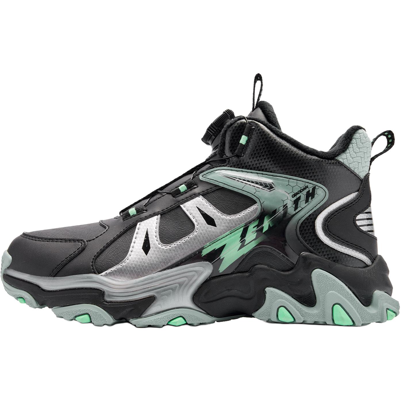 

Износостойкие высокие детские повседневные ботинки для подростков QIAODAN, черный/синий