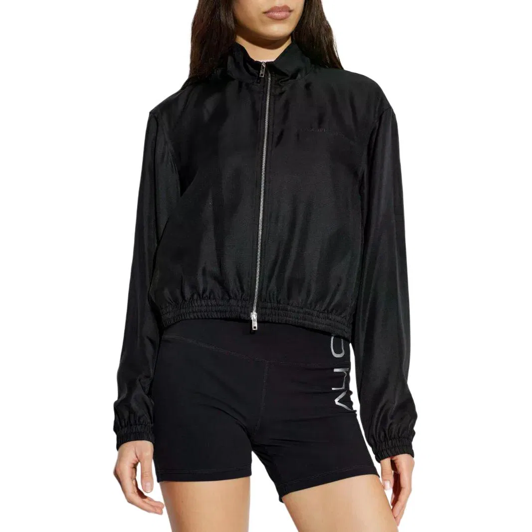 Куртка на молнии с эластичным низом Alexander Wang, Black — фото 4