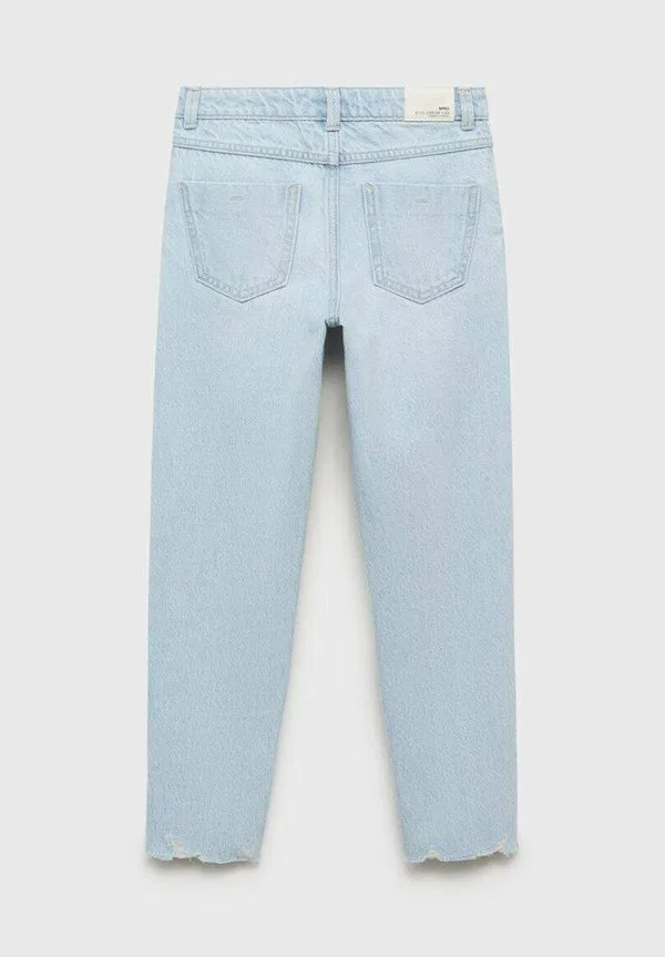 Детские джинсы прямого кроя для подростков Mango Kids, Light Blue — фото 4