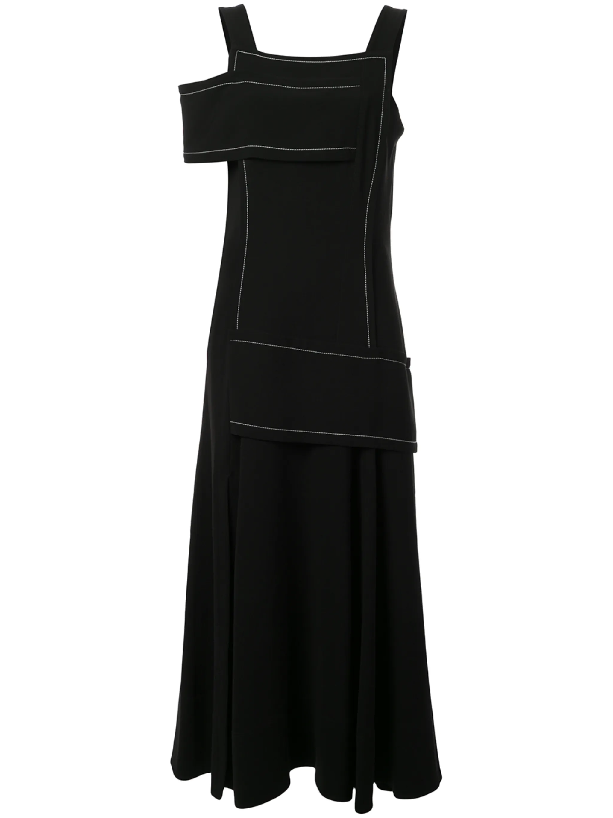 

Креповое платье асимметричного кроя 3.1 Phillip Lim, черный