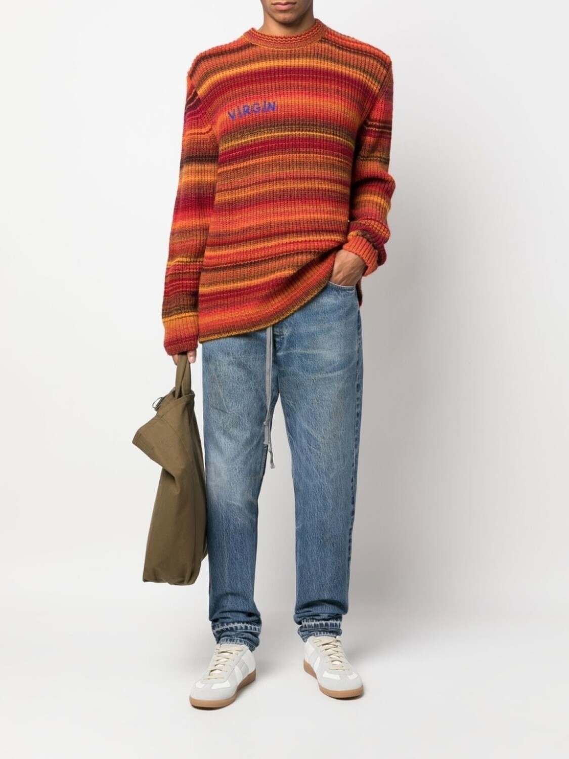 

Greg Lauren прямые джинсы, синий