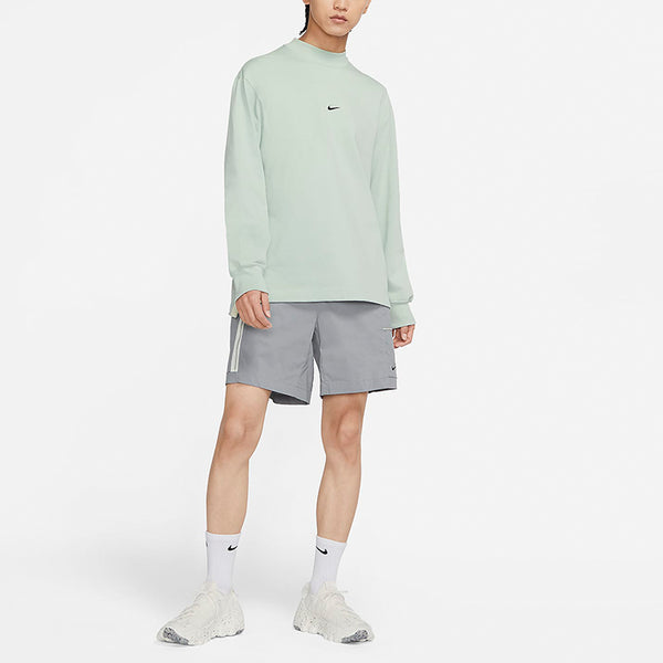 Футболка men's sportswear style essentials stand collar cotton pullover long sleeves blue t-shirt Nike, синий — фото 3