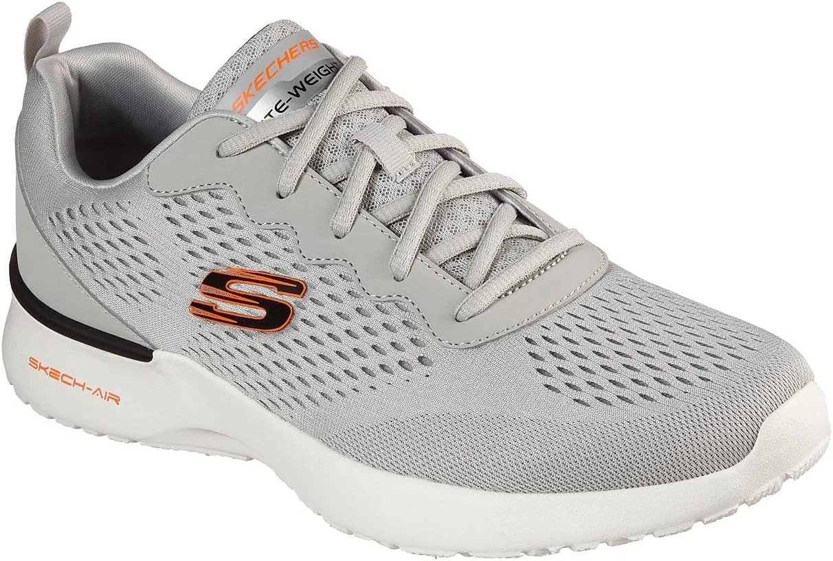 Мужские кроссовки Skechers Skech-air Dynamight Tuned Up, Gray Engineered Mesh Pu Black Trim — фото 3