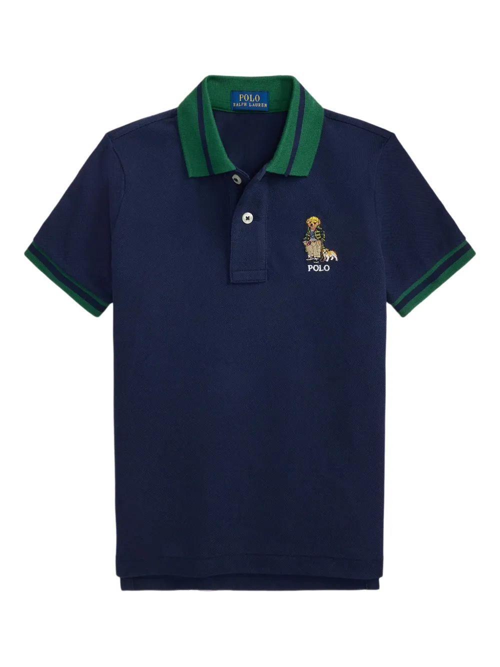 

Рубашка поло с вышитым логотипом POLO RALPH LAUREN KIDS, синий