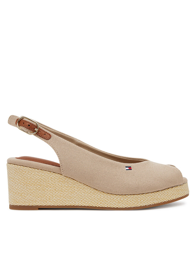Сандалии Flag Mid Wedge Espad Slingback FW0FW08595 Tommy Hilfiger, бежевый