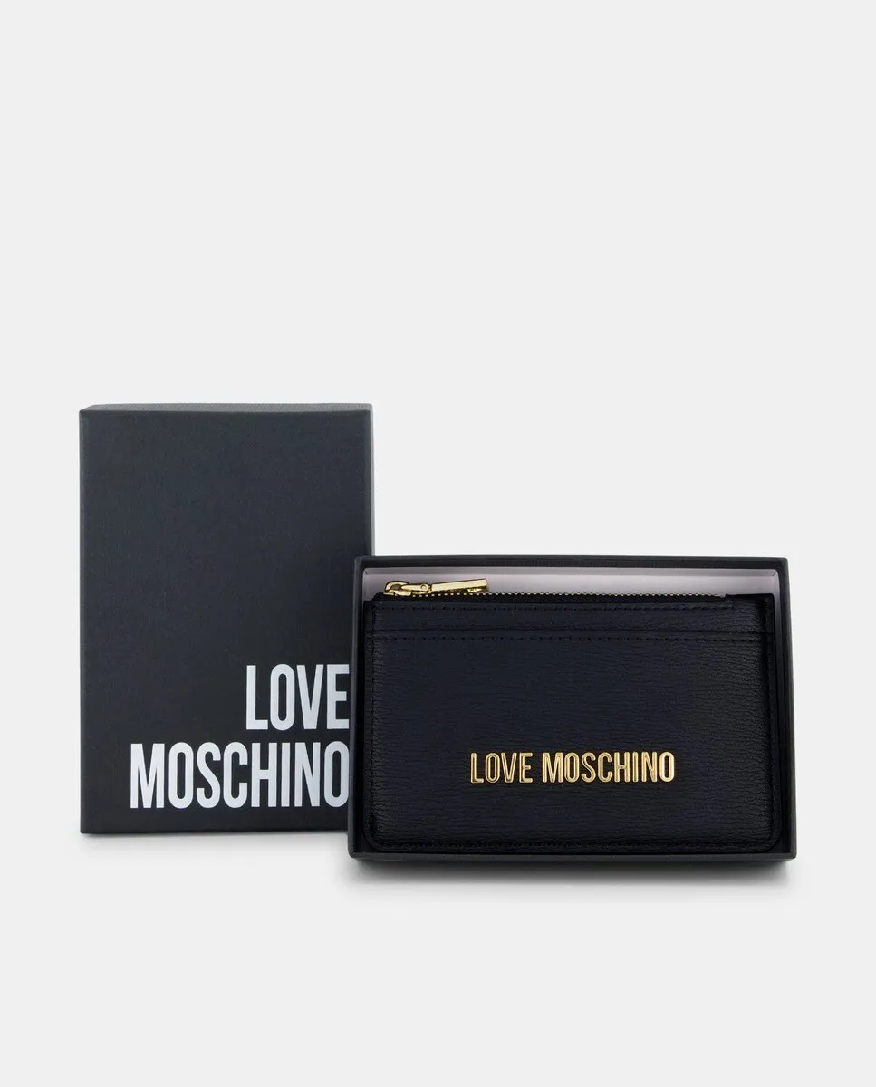 

Держатель для карт с застежкой-молнией Love Moschino, черный