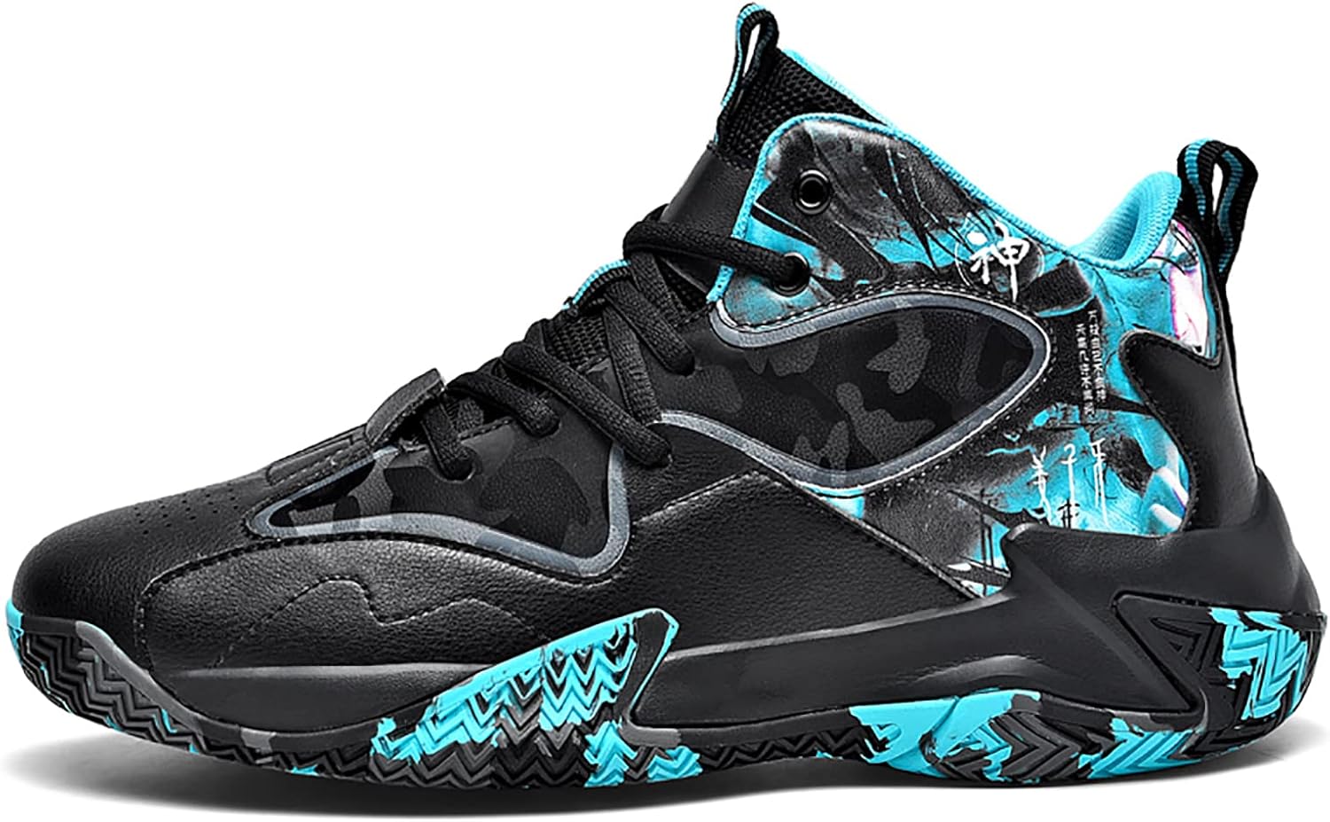 

Мужские баскетбольные кроссовки CJSPORX, дышащие, противоскользящие, для бега и моды, черный/синий