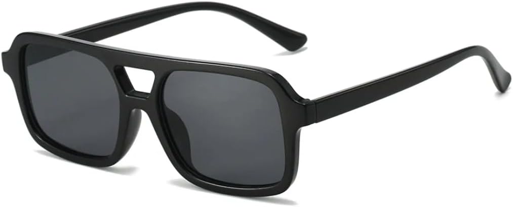 

Популярные модные солнцезащитные очки с двойной перемычкой, квадратной формы, женские, с прозрачными линзами Ocean Gradient, мужские, с защитой от УФ-излучения UV400 UATXTAU, Black