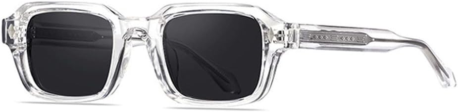 

Мужские солнцезащитные очки в стиле ретро, ​​прямоугольные, роскошные, модные женские панк-очки, защита от ультрафиолета UV400, солнцезащитные очки с заклепками HVTVTLA, Transparent Grey