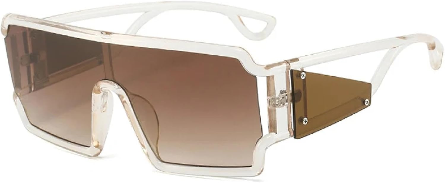 

Модные солнцезащитные очки большого размера с ажурной оправой, цельные, для женщин и мужчин, классические, для активного отдыха, вождения и путешествий, с защитой от УФ-излучения UV400 generic, Champagne Brown