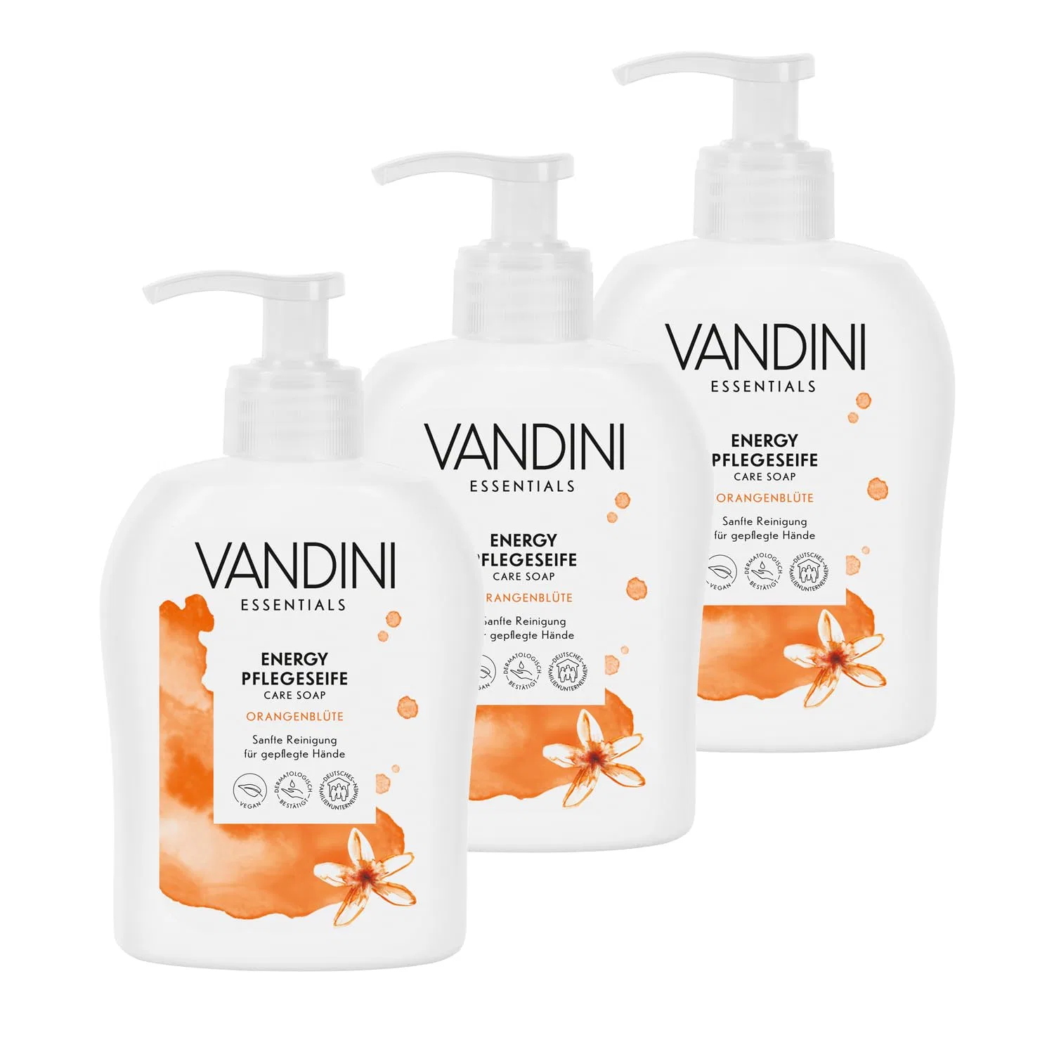 Набор из 3 жидких мыл VANDINI Energy с ароматом апельсинового цвета, 300 мл Vandini, Soap Dispenser