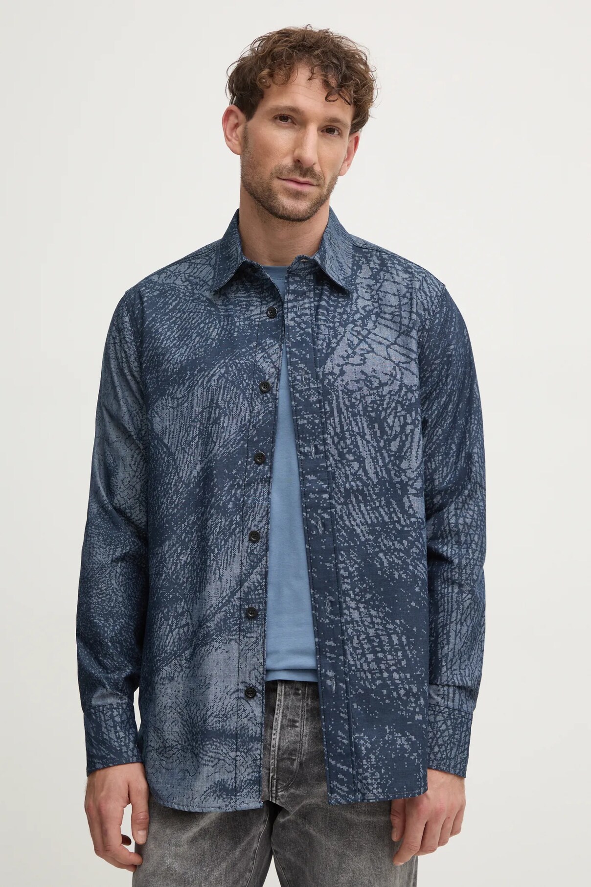 

Рубашка из сырого хлопка G-Star G-Star Raw, синий