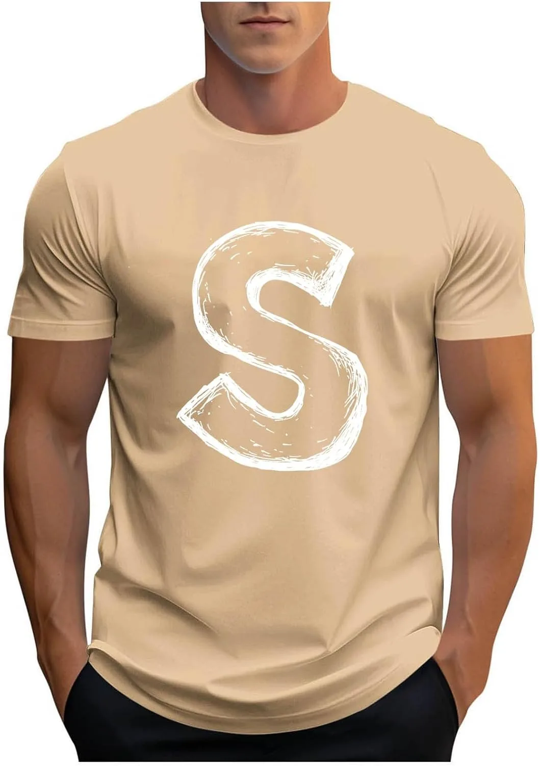 

Футболка с буквой S для мужчин, короткий рукав, хлопок