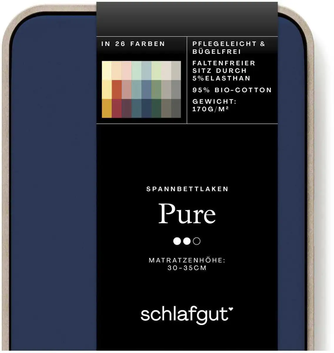 

Простыня Schlafgut Pure 180-200х200-220 см, синий