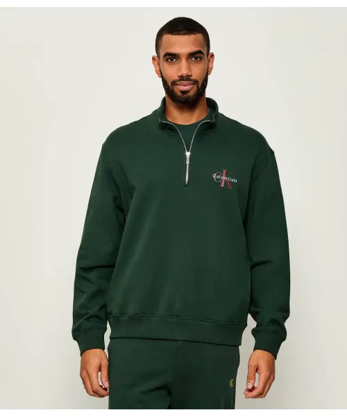 

Махровая толстовка Loose fit Calvin Klein Jeans, зеленый