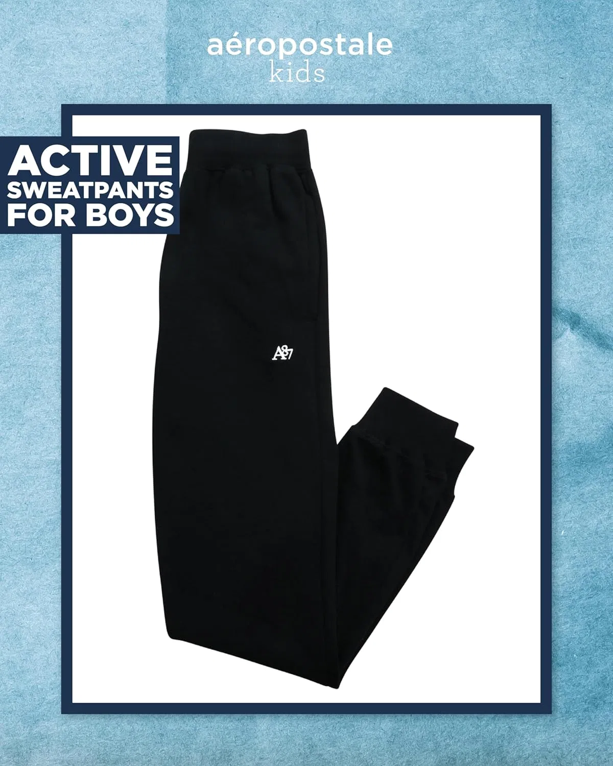 Спортивные штаны AEROPOSTALE Active для мальчиков - очень мягкие флисовые спортивные штаны-джоггеры для мальчиков, детская спортивная одежда с карманами (размеры: 4-16), черный — фото 2